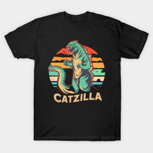 Vintage Catzilla Fire cat T-Shirt